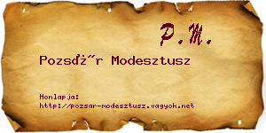 Pozsár Modesztusz névjegykártya
